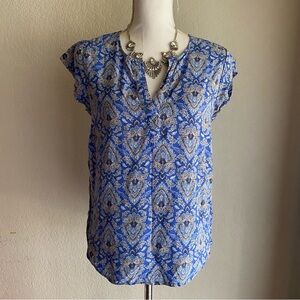 Artisan Ny Blue and White Paisley Blouse